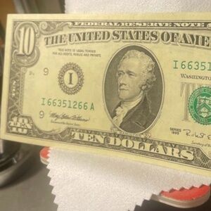 10 Dollar Bill1995 SMALL FACE SERIES - Miss Cut Err - Collectible! 205434723271